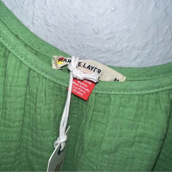 Marine Layer Jude Flutter Sleeve Dress In Jade Sheen - Picture 8 of 12